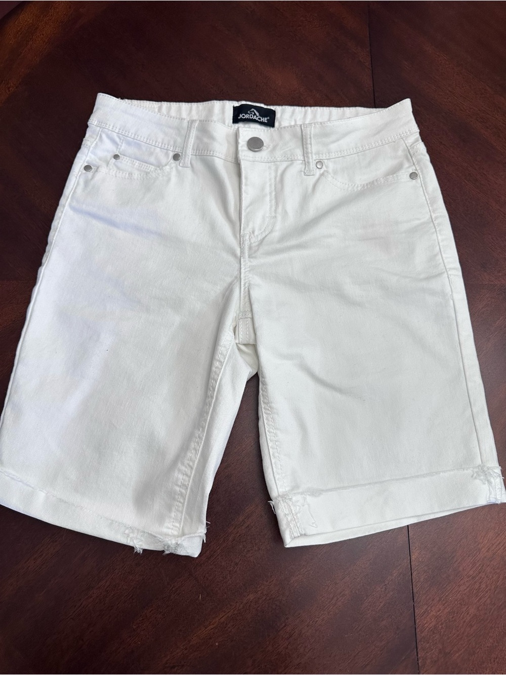 Jordache White Denim Bermuda Denim Cutoff Shorts Size 4